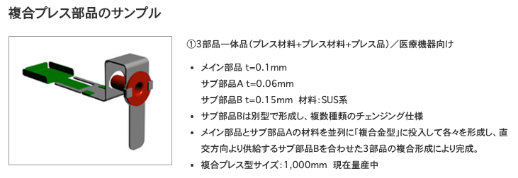 複合プレス部品のサンプル｜株式会社鈴木