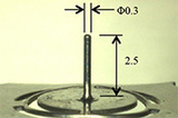 径0.3mm、長さ2.5mmの<br>円筒形状を実現する微細深絞り成形への挑戦